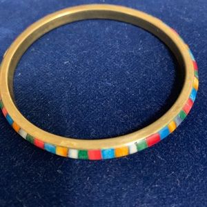 Vintage bangle bracelet with natural stones
